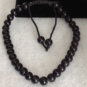 Black Plastic Beads Bracelet